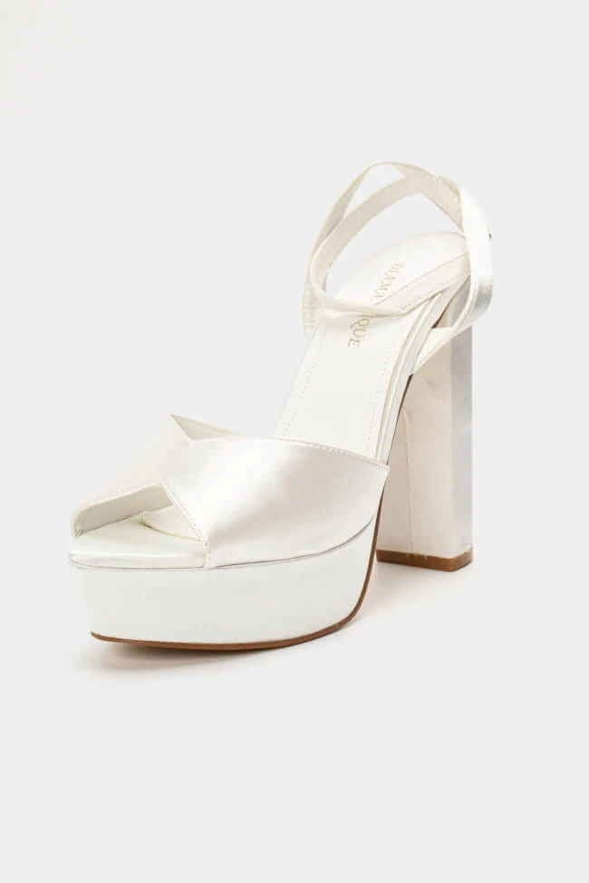 Πέδιλα Σατέν με Τακούνι & Φιάπα 5 Πέδιλα Σατέν με Τακούνι & Φιάπα - Image 5