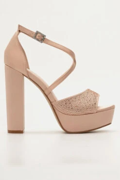 Πέδιλα Σατέν με Χιαστί Λουράκια & Strass