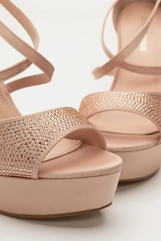 Πέδιλα Σατέν με Χιαστί Λουράκια & Strass 3 Πέδιλα Σατέν με Χιαστί Λουράκια & Strass - Image 3