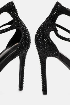 Πέδιλα Σατέν Στιλέτο με Strass 9 Πέδιλα Σατέν Στιλέτο με Strass -Papoutsi Greece pedila saten stileto me strass 90023 1uia