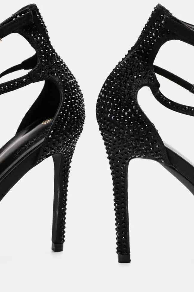 Πέδιλα Σατέν Στιλέτο με Strass 5 Πέδιλα Σατέν Στιλέτο με Strass - Image 5