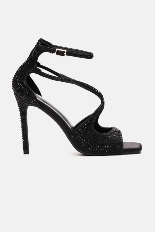 Πέδιλα Σατέν Στιλέτο με Strass 2 Πέδιλα Σατέν Στιλέτο με Strass - Image 2