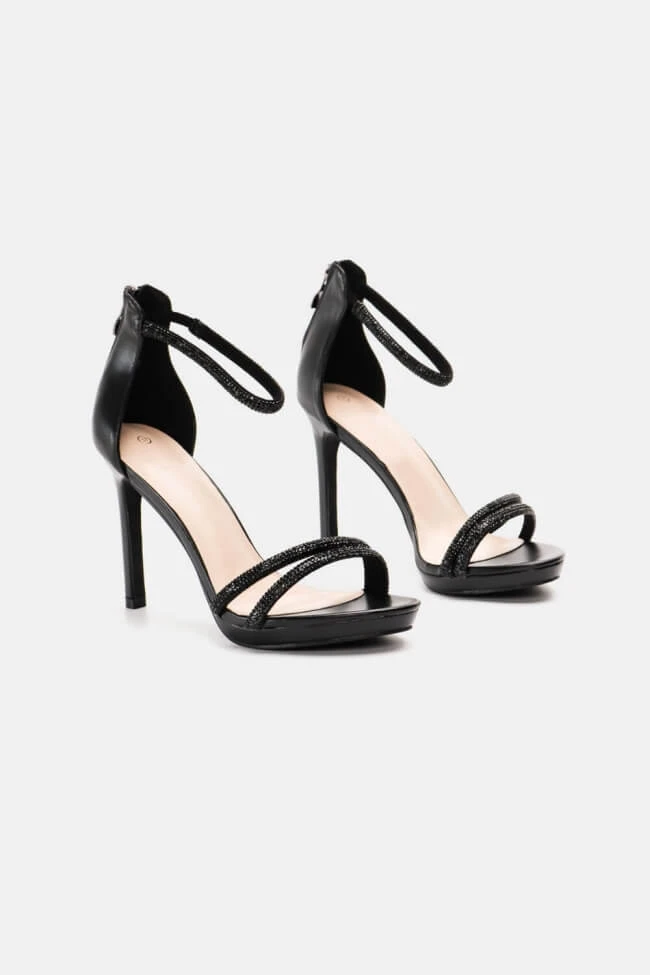 Πέδιλα Στιλέτο με Φερμουάρ & Strass 3 Πέδιλα Στιλέτο με Φερμουάρ & Strass - Image 3