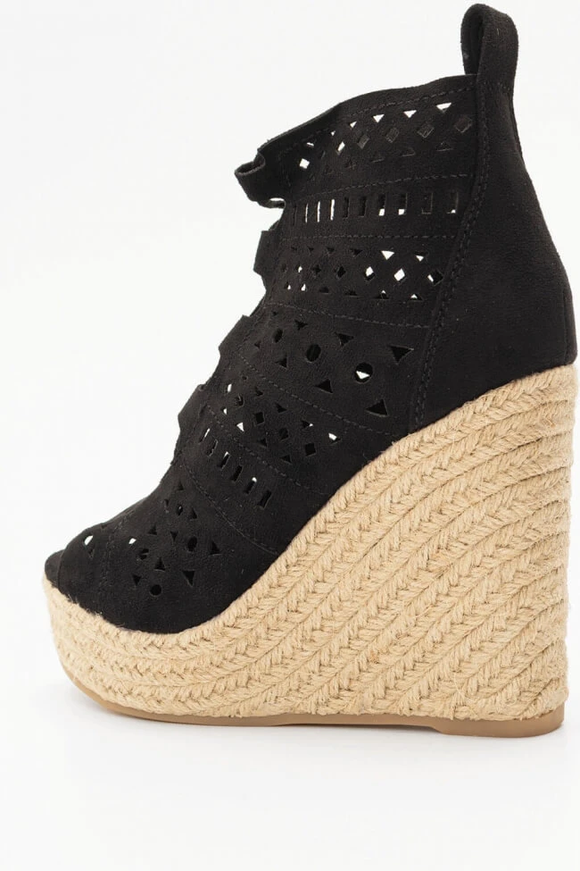 Πλατφόρμες Εσπαντρίγιες Peep Toe με Κορδόνια 4 Πλατφόρμες Εσπαντρίγιες Peep Toe με Κορδόνια - Image 4