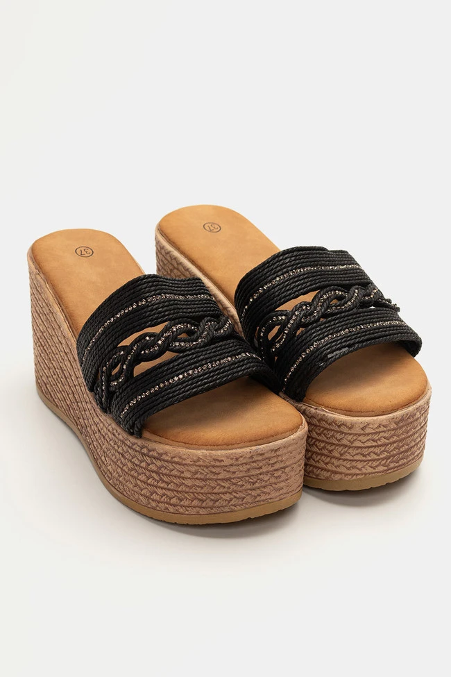 Πλατφόρμες με Ψάθα & Strass 3 Πλατφόρμες με Ψάθα & Strass - Image 3